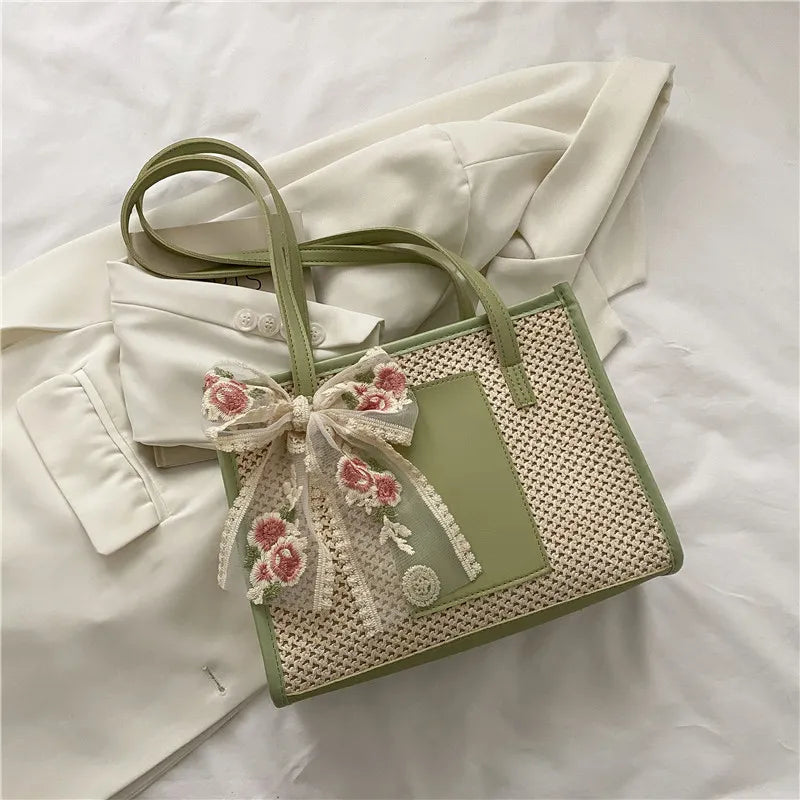 Woven Straw Tote Bag for Women | RBG-201
