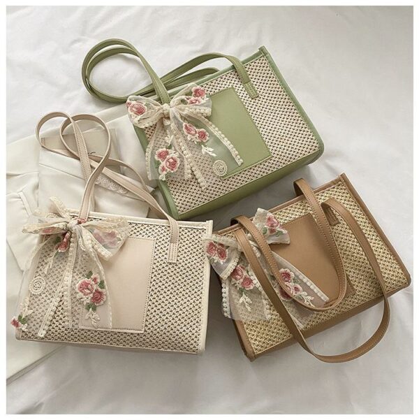 Woven Straw Tote Bag for Women | RBG-201